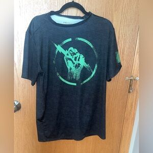 Under Armour HeatGear Combine Compression T-Shirt Gray/Green Bolt Fist 3XL
